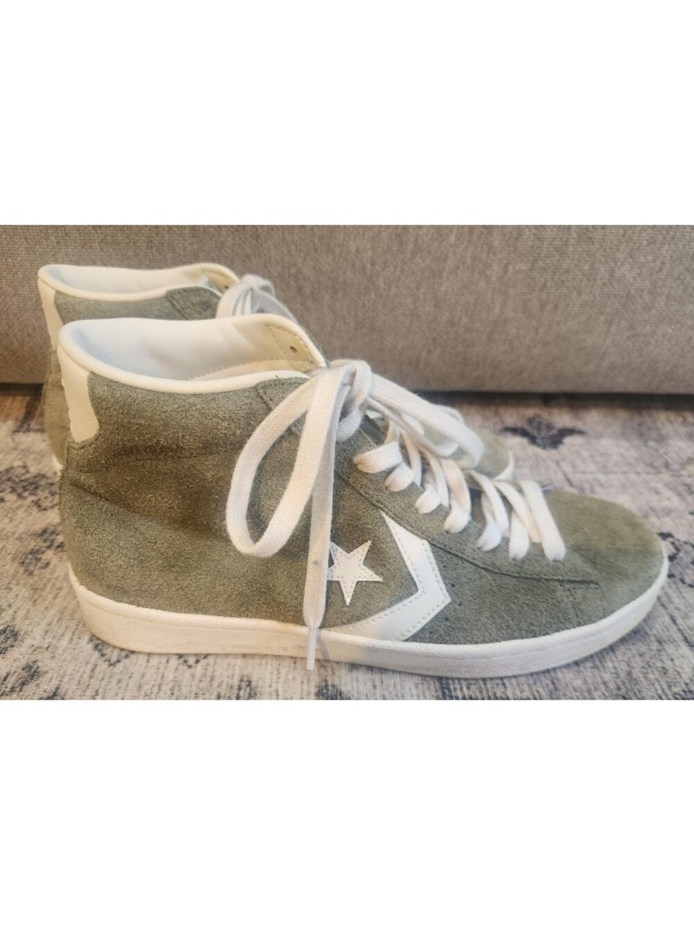 Converse W-10.5 / M-9 Pro Leather Mid Shoes In Medium Olive